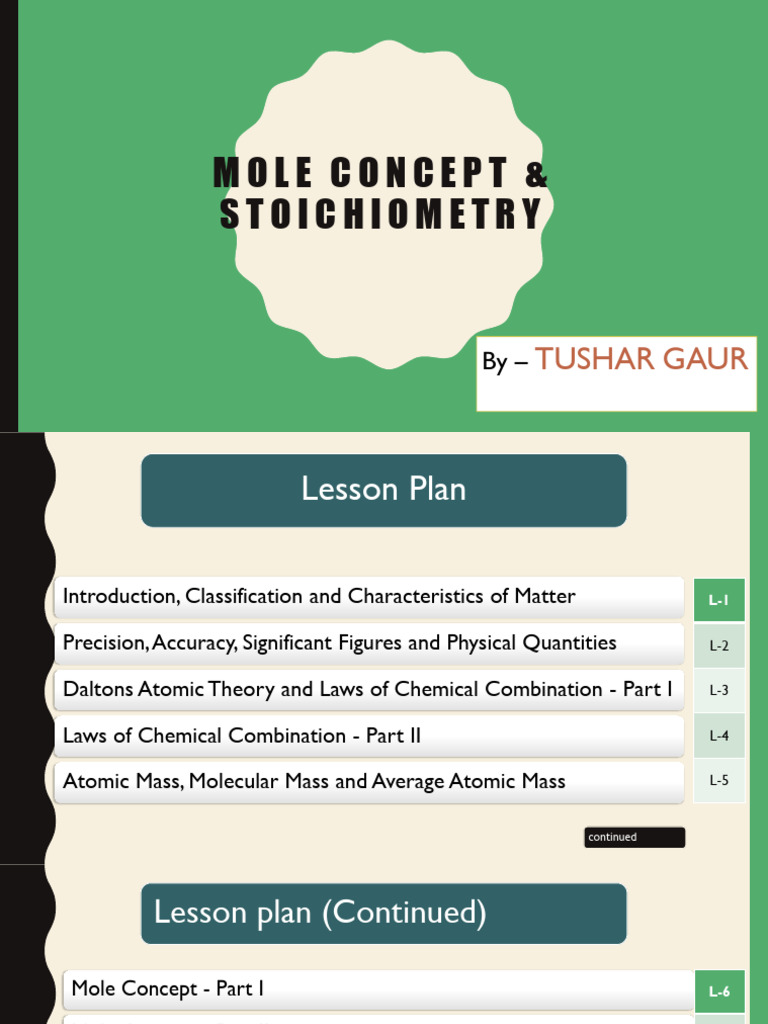 Some Basic Concepts of Chemistry | PDF | Mole (Unit) | Stoichiometry