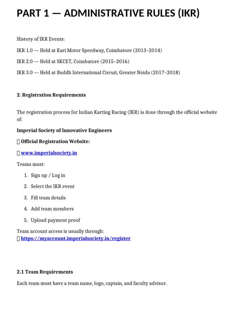 KART - Administrative - Rules | PDF