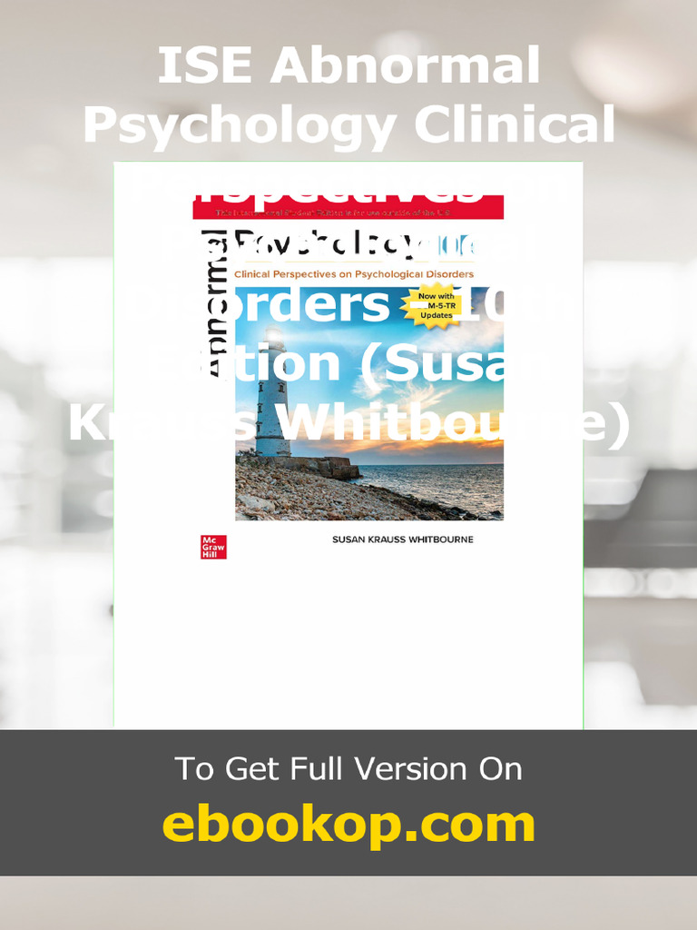 ISE Abnormal Psychology Clinical Perspectives On Psychological ...