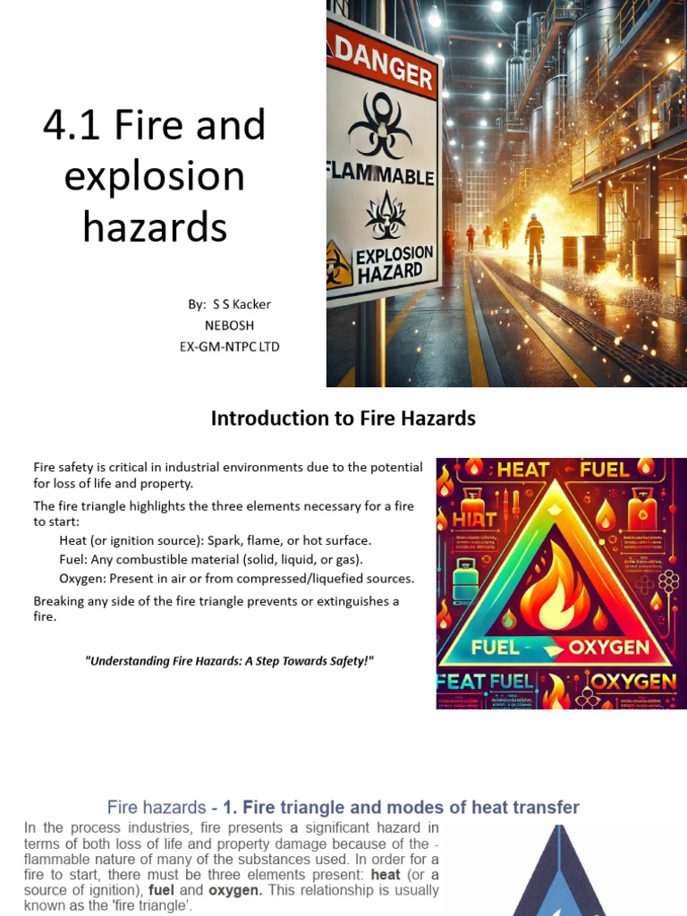 4.1 Fire and Explosion Hazards | PDF | Fires | Industrial Processes