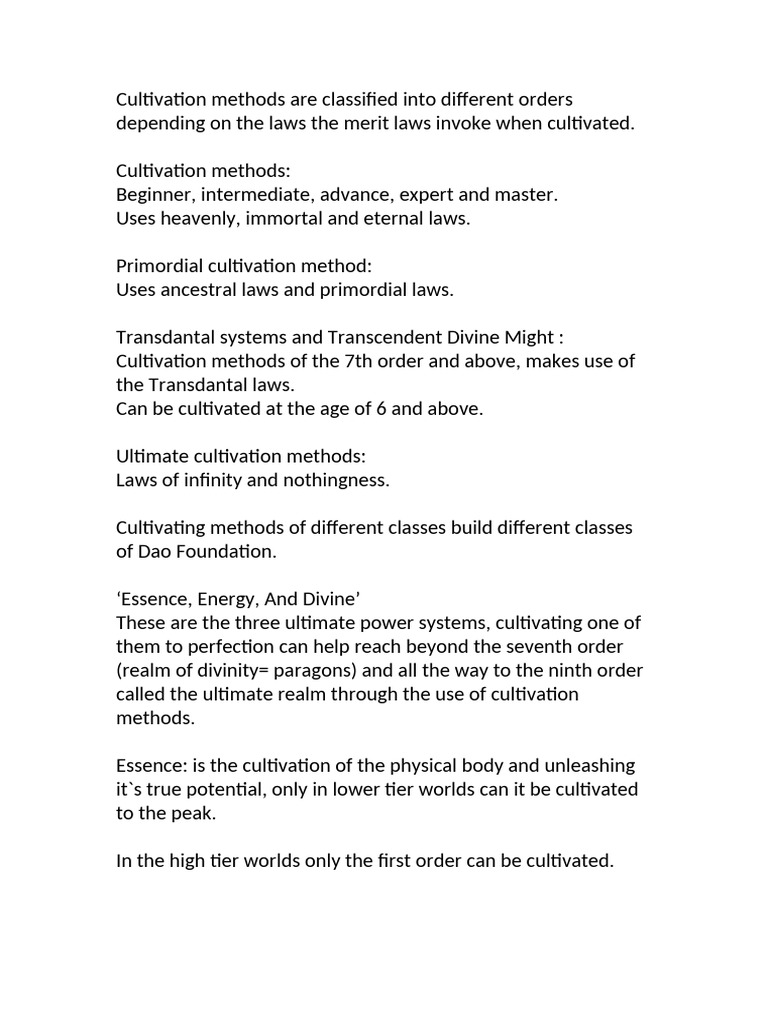 Cultivation Method | PDF | Meridian (Chinese Medicine)