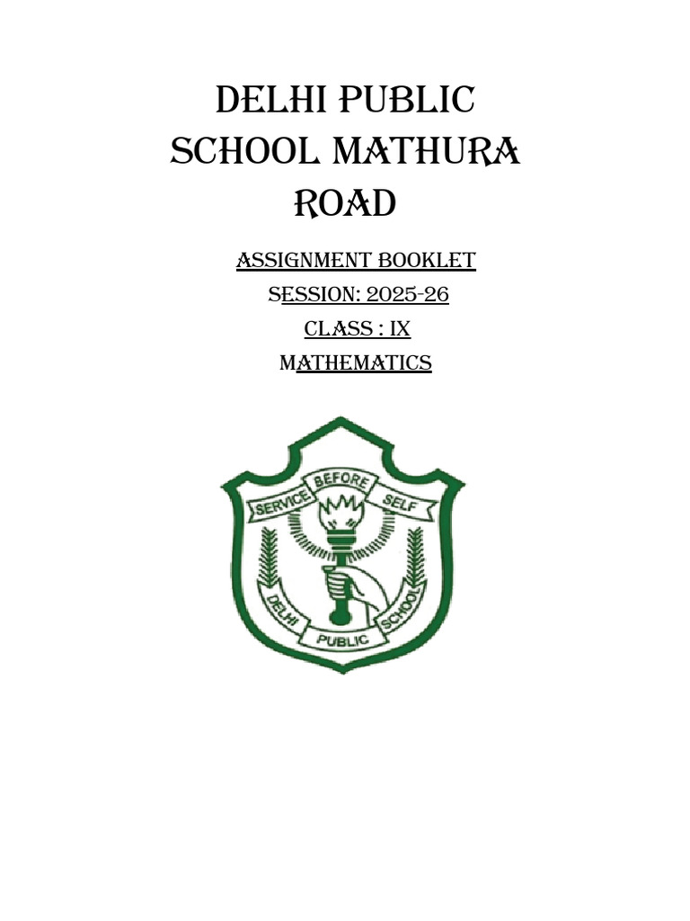 Class Ix Assignment Booklet Math PDF 2025-26 | PDF | Axiom | Rational ...