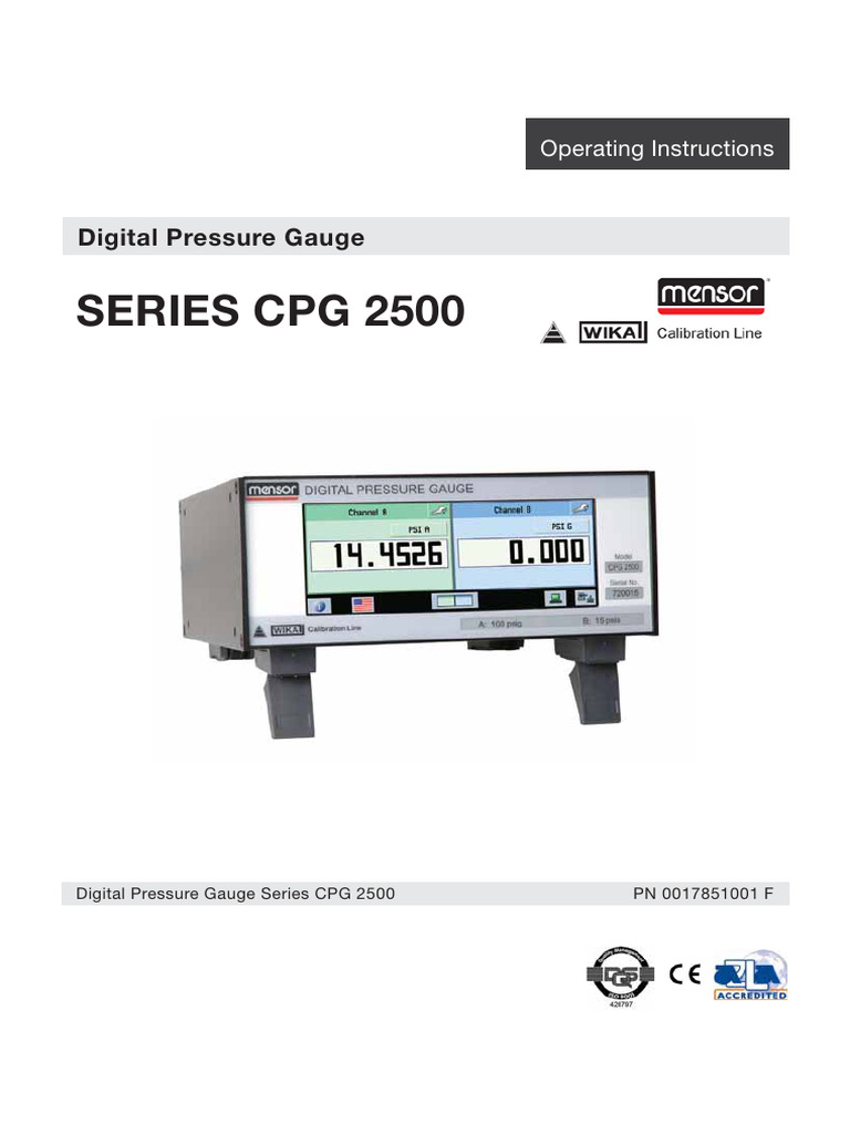 Mensor CPG2500 Digital Pressure Gauge | PDF | Calibration | Pressure ...