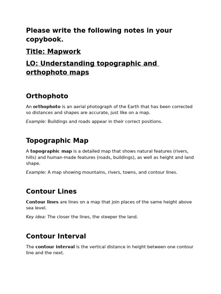 Mapwork Notes | PDF