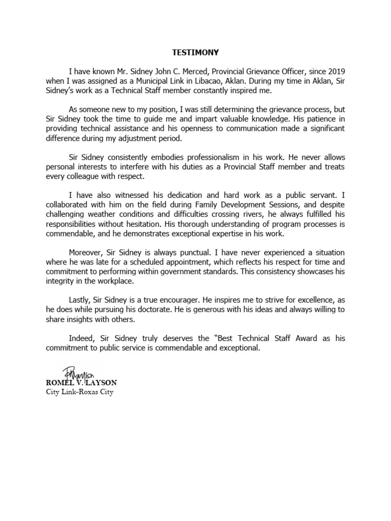 Testimony | PDF