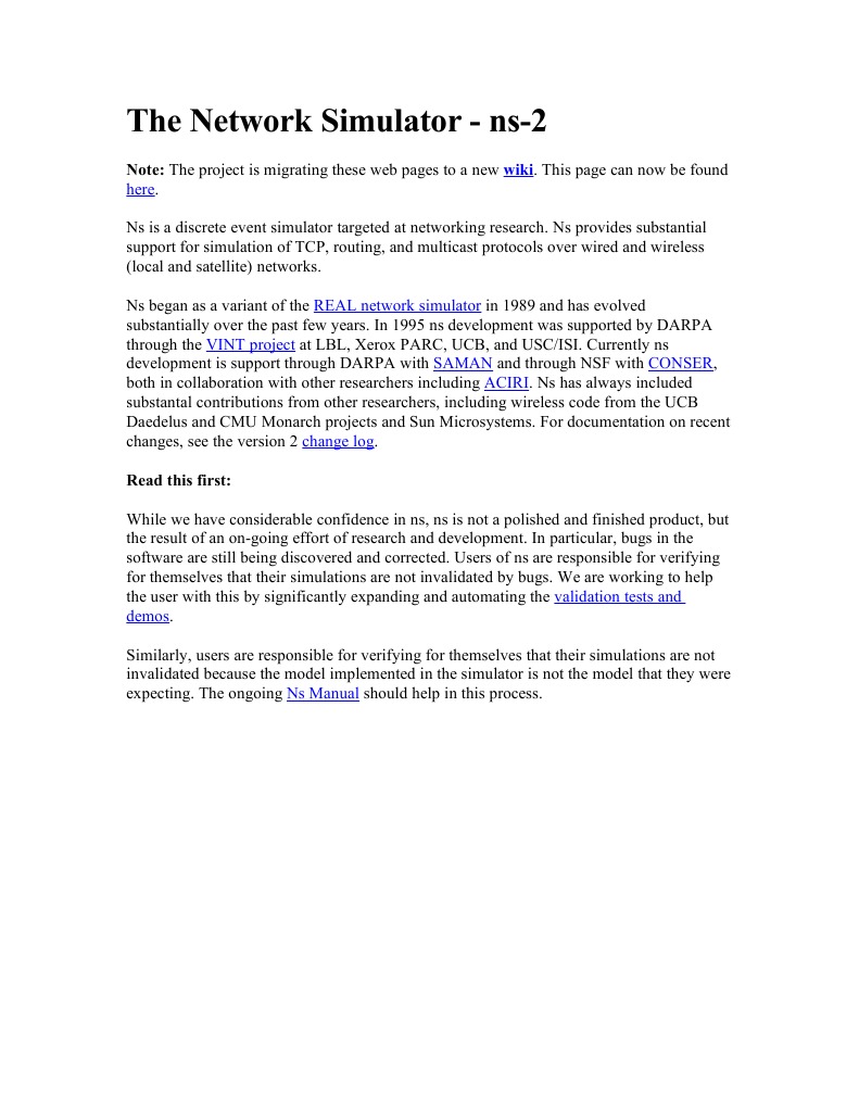The Network Simulator - ns-2 | PDF