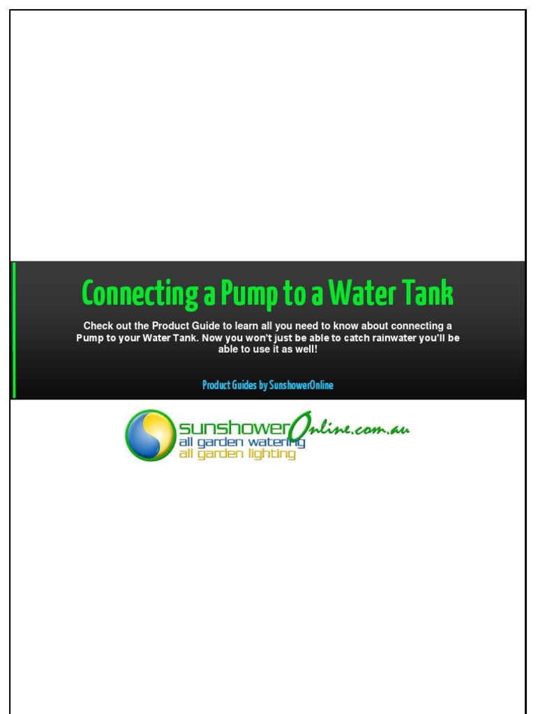 Tanks - Pump Connection | PDF | Pump | Valve