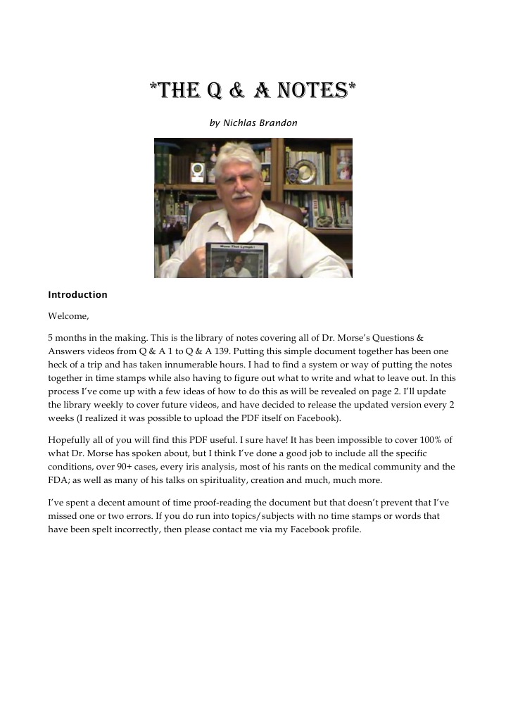 Dr. Morse Q&A Notes Guide | PDF | Phrase | Tag (Metadata)