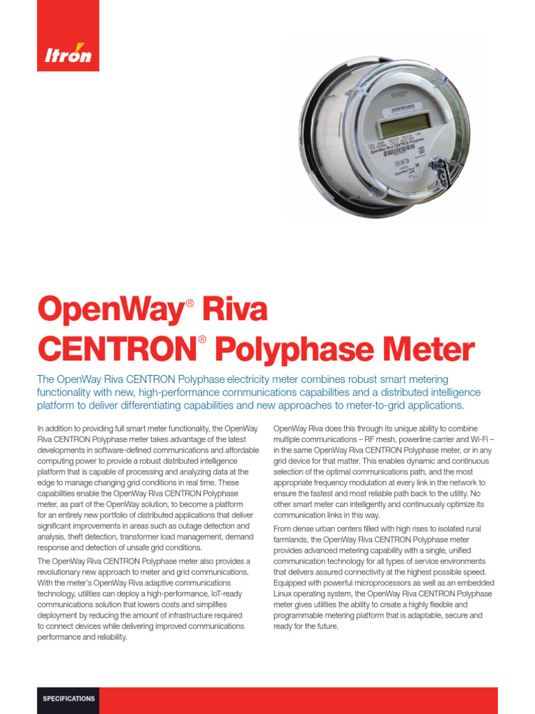 OpenWay Riva CENTRON Polyphase Electricity Meter | PDF | Computing ...