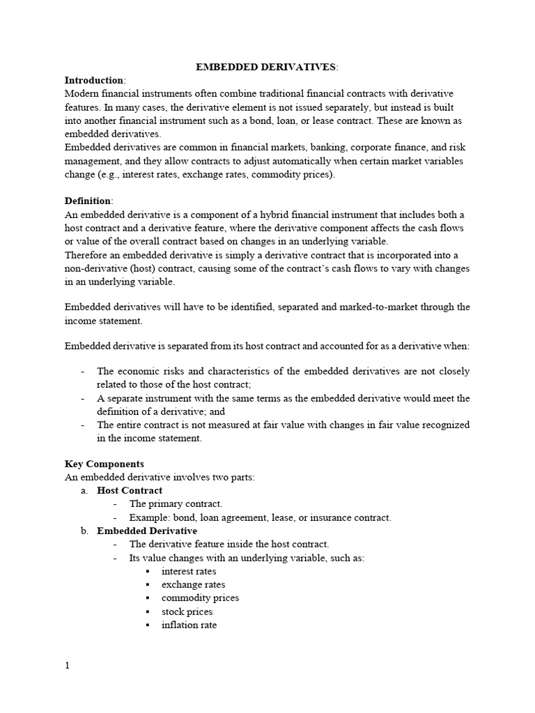 Embedded Derivatives | PDF | Derivative (Finance) | Bonds (Finance)