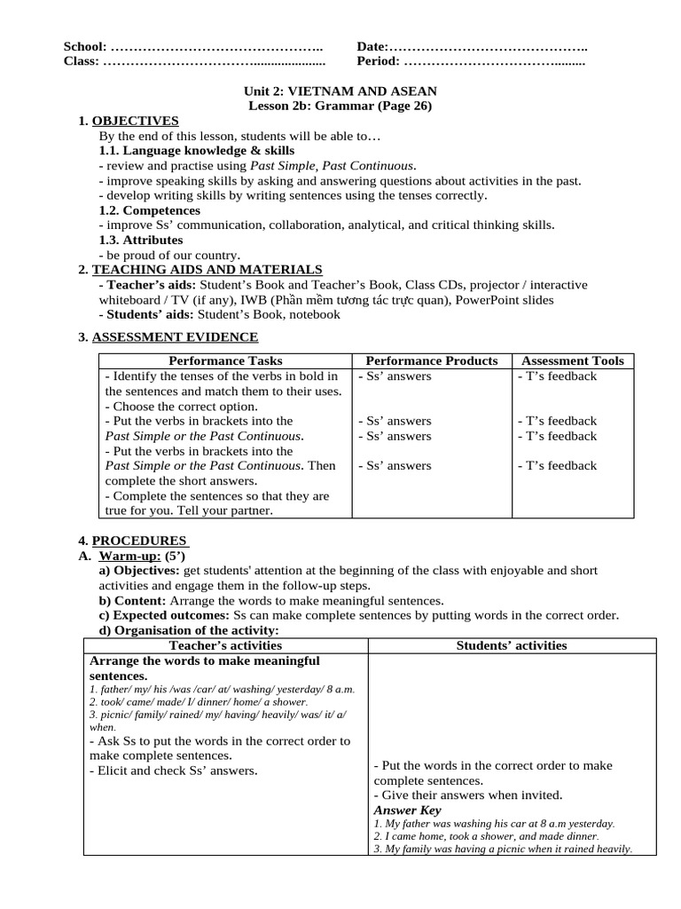 Unit 2 - Lesson 2b - Grammar - Page 26 | PDF | Syntax | Language Mechanics