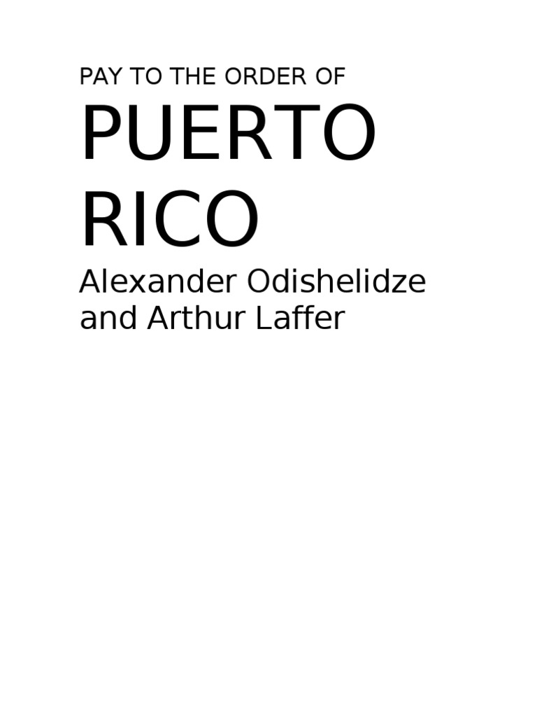 Pay To The Order of Puerto Rico PDF Puerto Rico Taxes