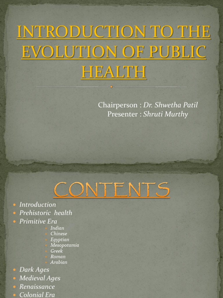 Evolution of Public Health Through Ages | PDF | Medical Humanities ...