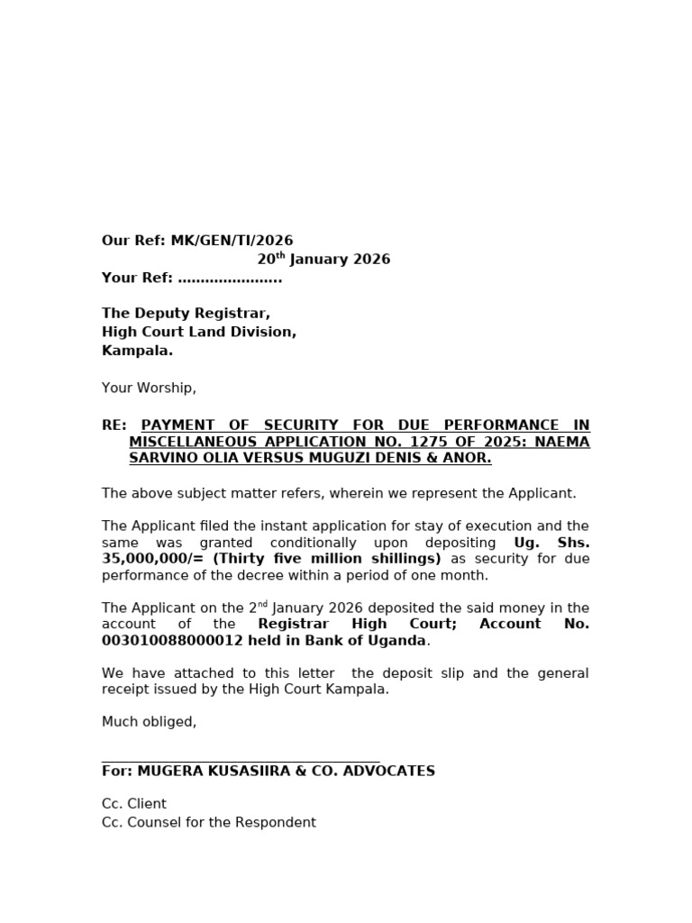 Letter To Registrar Land Division | PDF