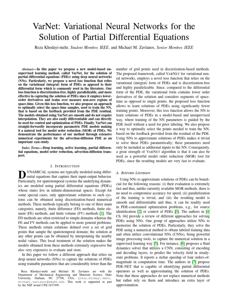 Varnet: Variational Neural Networks For The Solution of Partial ...
