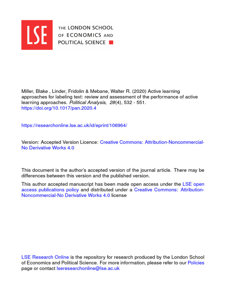 Paper Active Learning Approaches For Labeling Text | PDF | Support ...