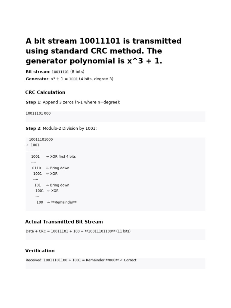 A Bit Stream 10011101 Is Transmitted Using Standar | PDF