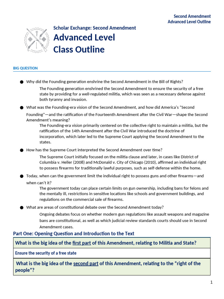 Dalton Smith - Second Amendment Handout | PDF | Second Amendment To The ...