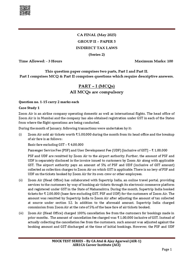 IDT 2 Question Paper | PDF | Value Added Tax | Taxes