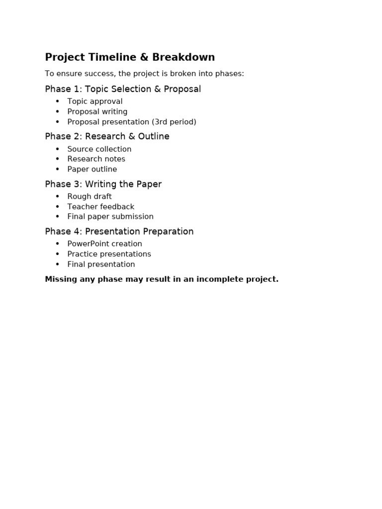 Project Timeline | PDF