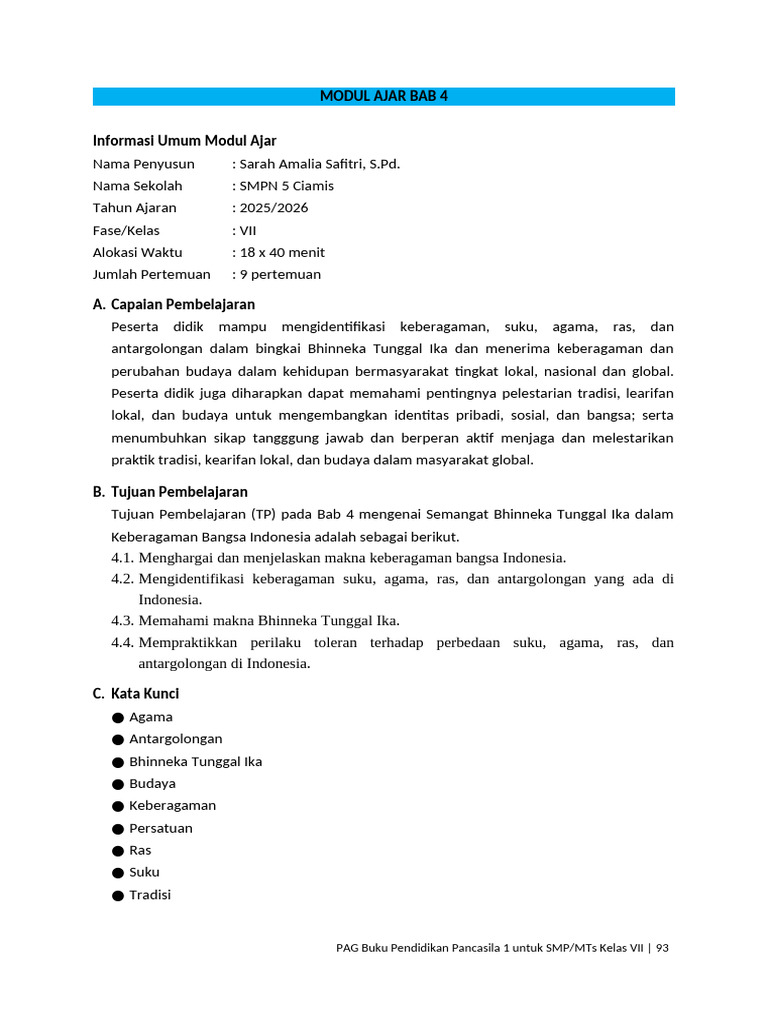 7.4 Modul Ajar Bab 4 | PDF