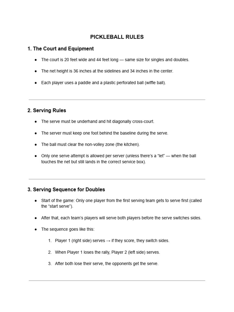Pickleball Rules | PDF | Chess Openings | Sports