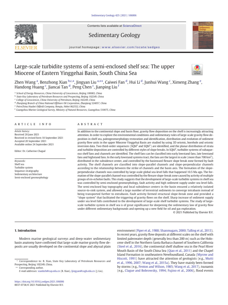 Wang 2021 | PDF | Sedimentary Basin | Sedimentary Rock