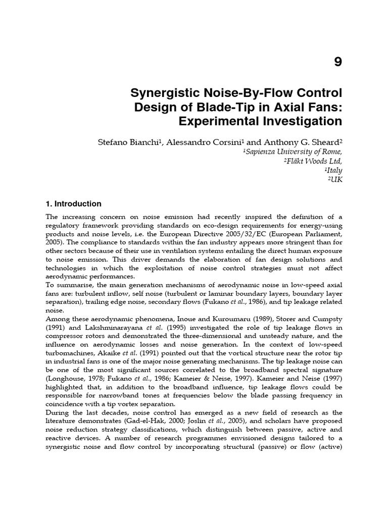 Intech Synergistic Noise by Flow Control Design of Blade Tip in | PDF ...