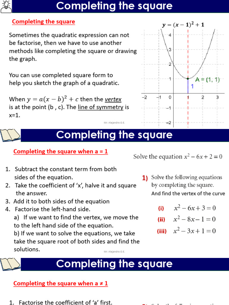 1.3. - Completing The Square | PDF