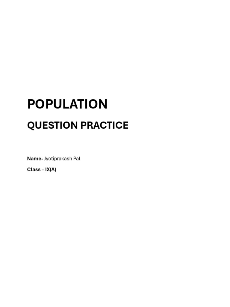Population Question and Answer J.pal | PDF | Human Migration | Urbanization