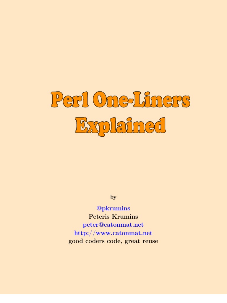 Perl One-Liners for File Manipulation | PDF | Regular Expression ...