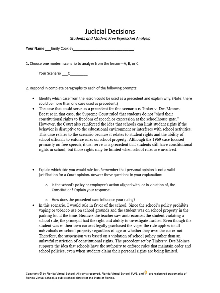 Judicial Decisions Template | PDF | Precedent | Freedom Of Speech