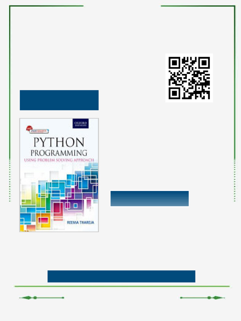 Python Programming: Using Problem Solving Approach Reema Thareja Ebook ...