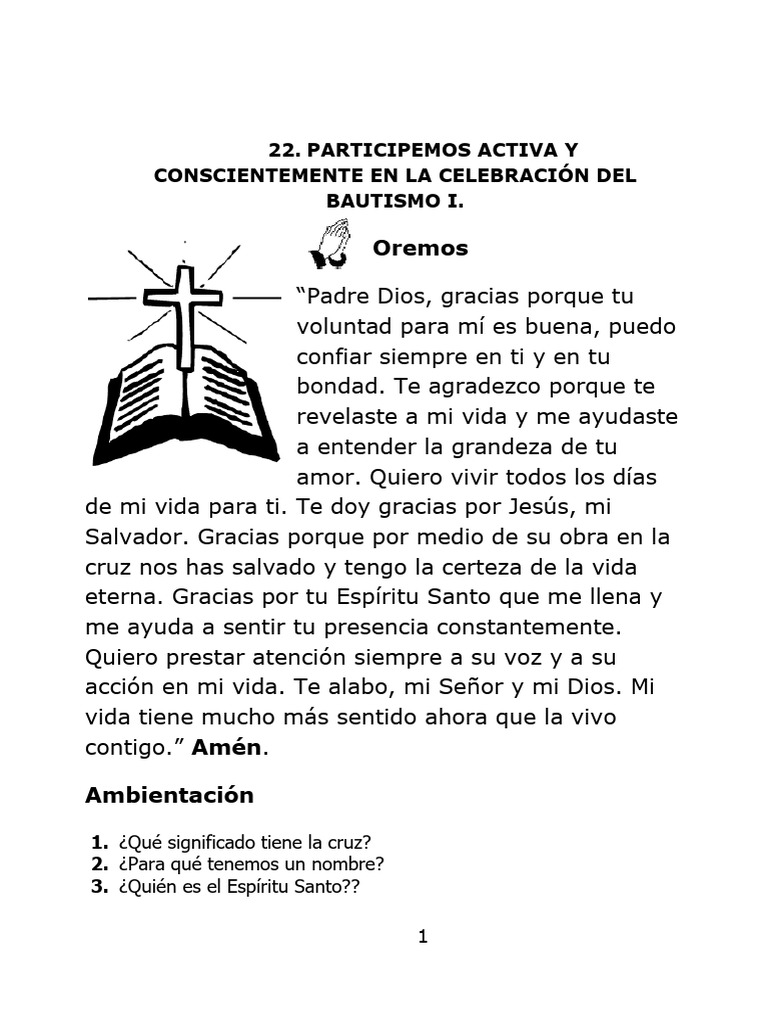 22. Primera Parte Bautismo Celebración | PDF | Bautismo | Sacramentos