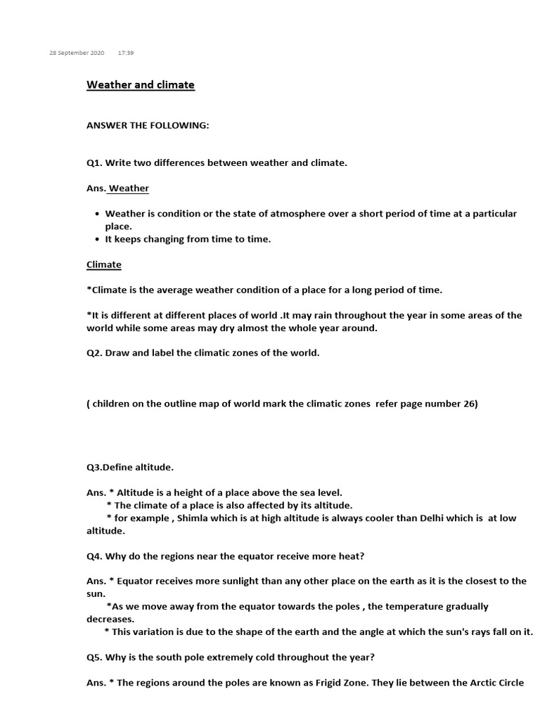 Weather and Climate | PDF | Tropics | Temperate Climate