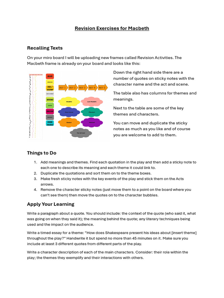 Macbeth Revision Guidance | PDF