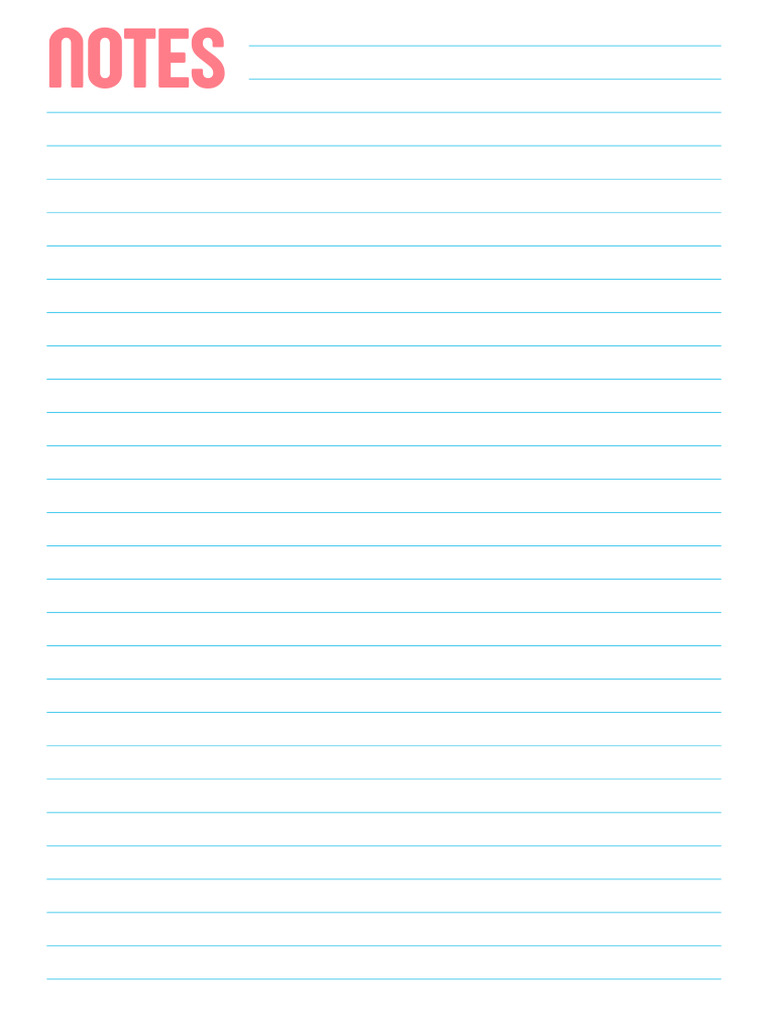 White Simple Lines Blank Notes Document | PDF