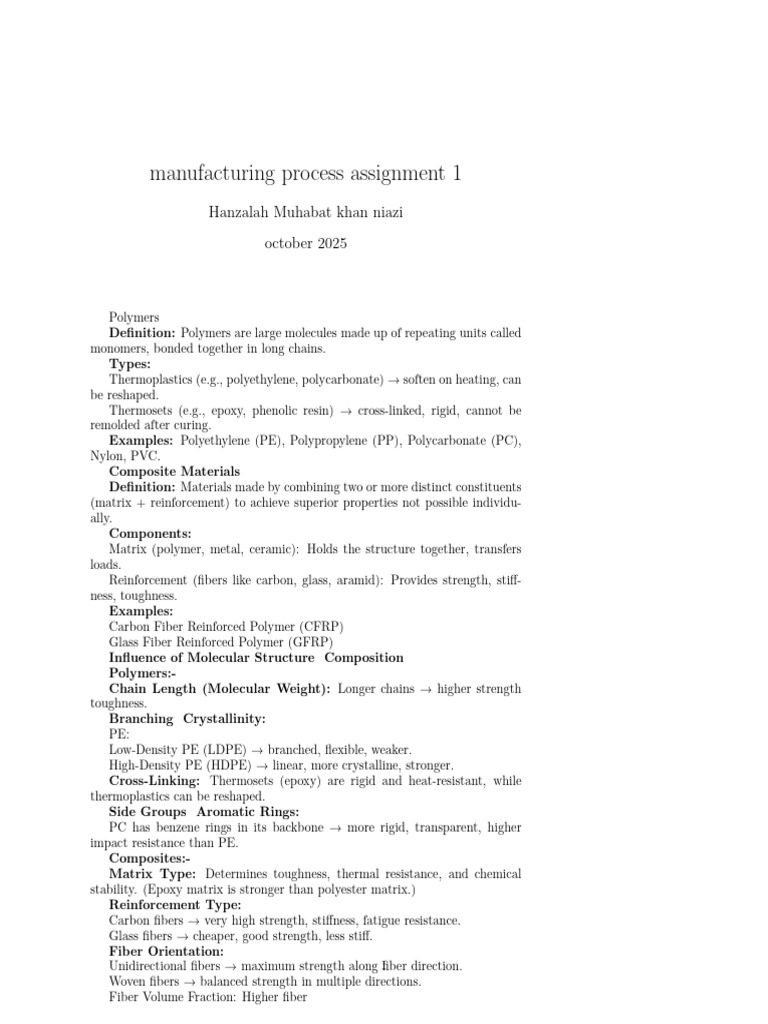 Manufacturing Process | PDF | Composite Material | Polyethylene