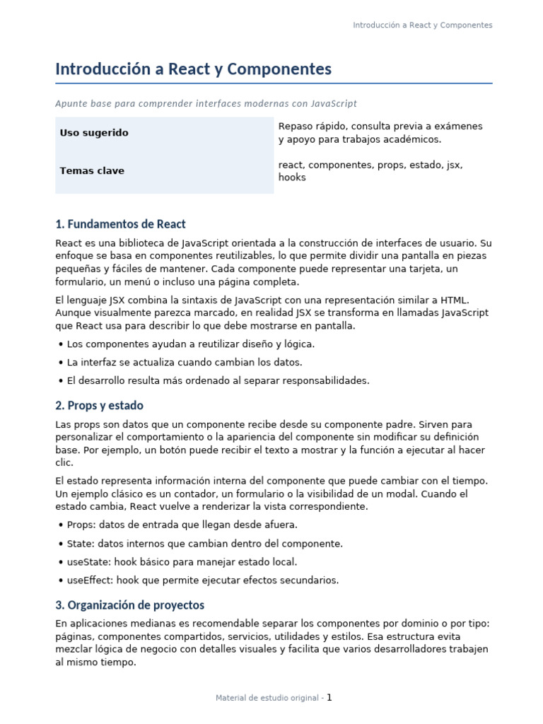 03 Introduccion React Componentes | PDF | Desarrollo web | Ciencias de ...