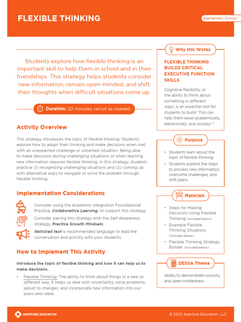 ES Flexible Thinking | PDF | Thought | Decision Making