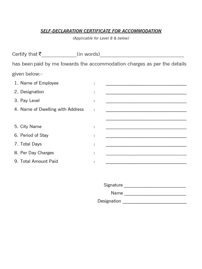 Self Declaration Certificates | PDF