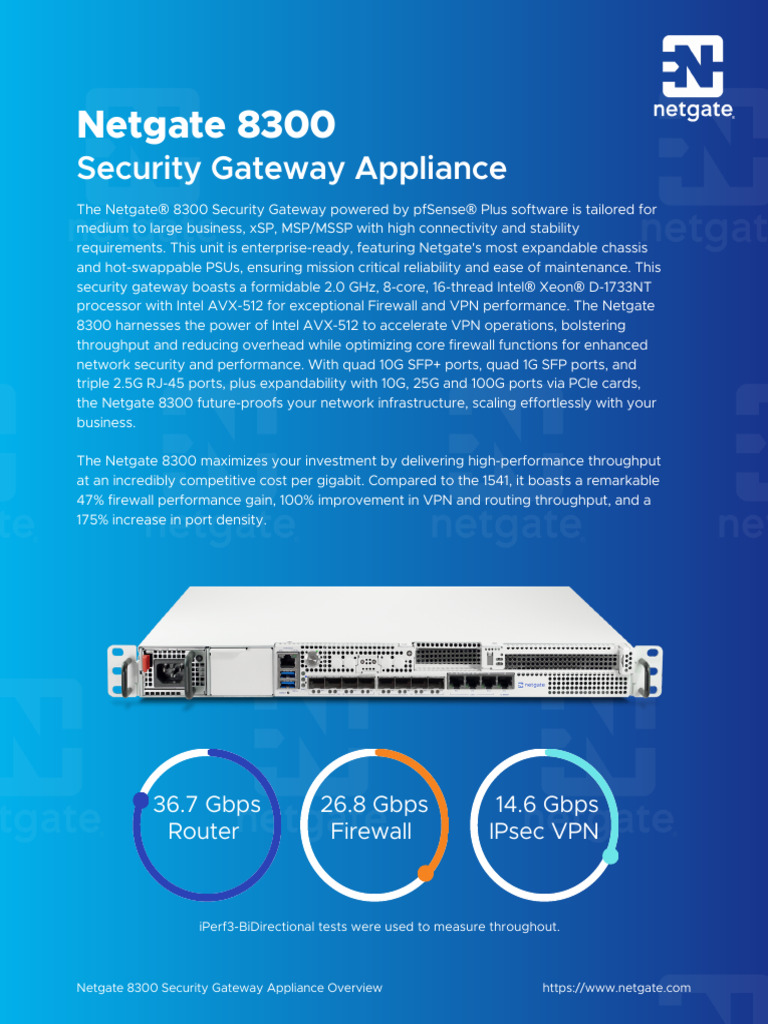 Netgate 8300 Pfsense Datasheet | PDF | Virtual Private Network ...