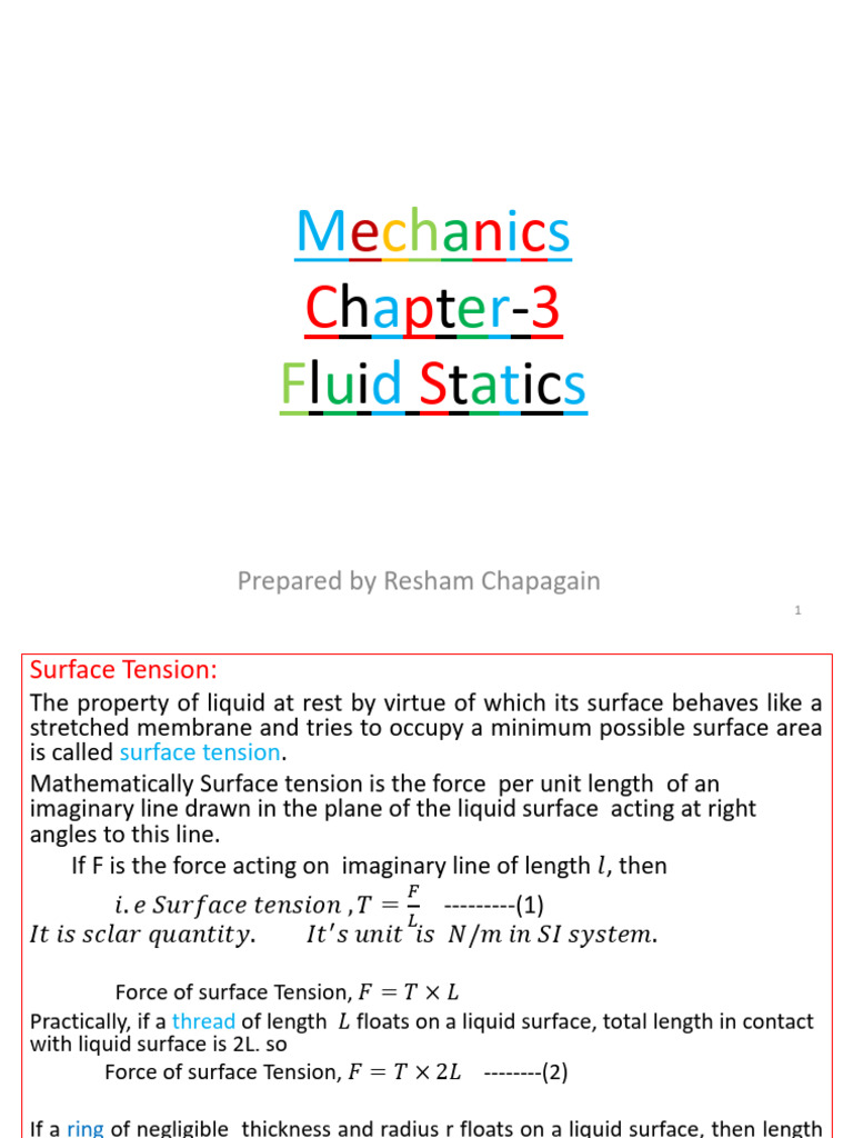 Chapter-3 Fluid Dynamics | PDF | Viscosity | Reynolds Number