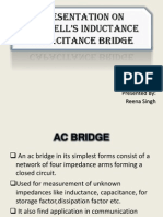 Presentation On Maxwell'S Inductance Capacitance Bridge: Presented By: Reena Singh