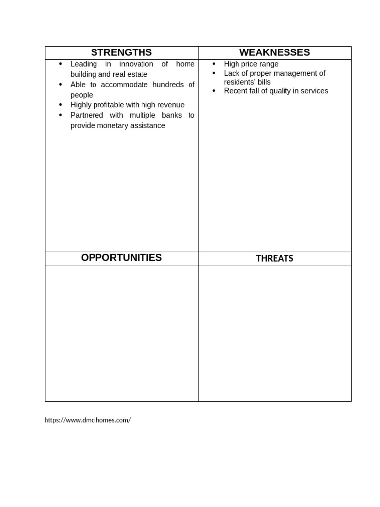 Swot Analysis Dmci | PDF