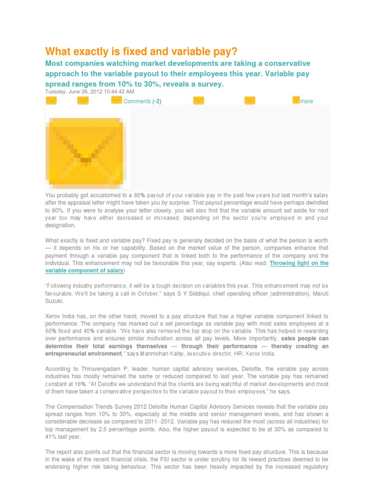 What Exactly Is Fixed and Variable Pay PDF Employee Benefits Salary