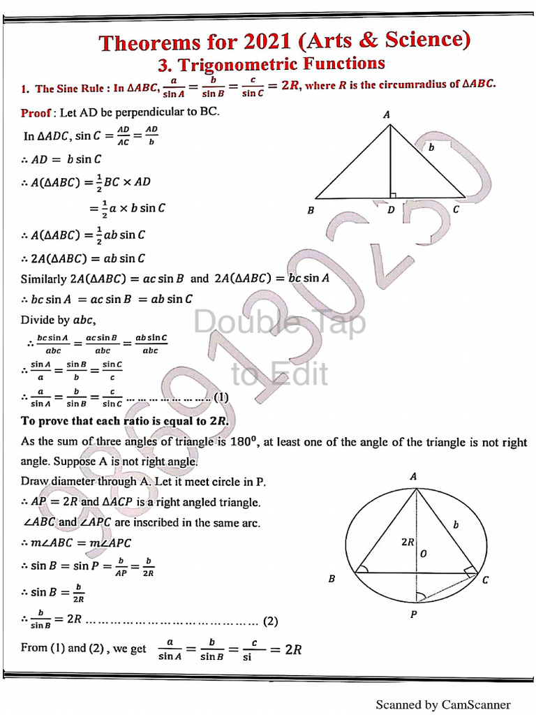 Theorems of 12th Math | PDF