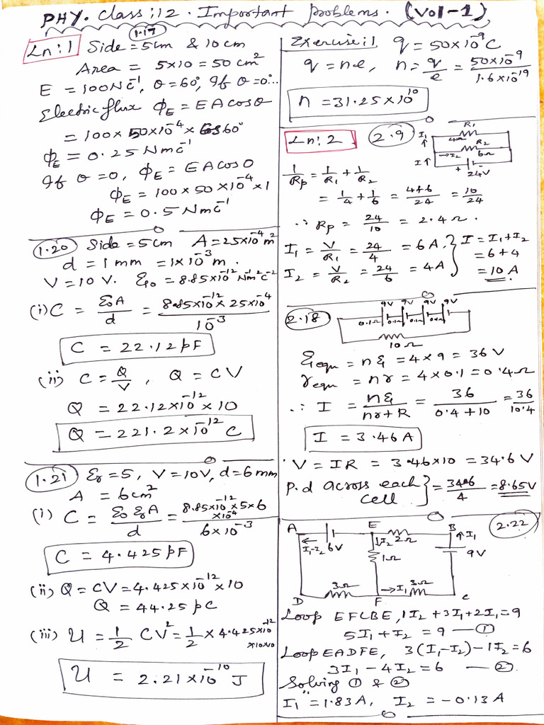 12th Physics Imp Problems 2025-26 | PDF