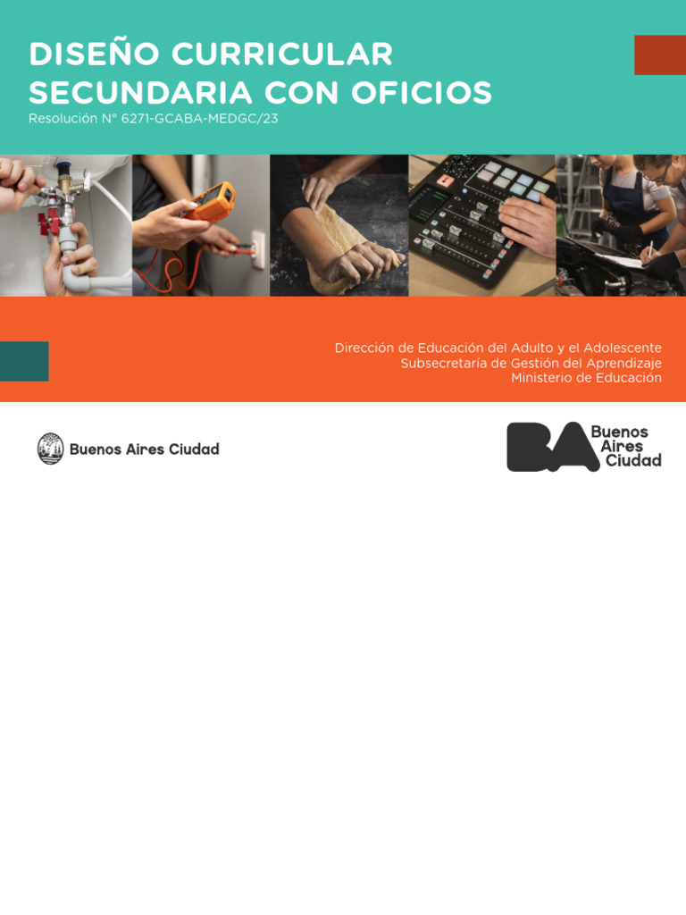 Diseño Curricular Secundaria Con Oficios - 2024 - CABA | PDF | Plan de ...