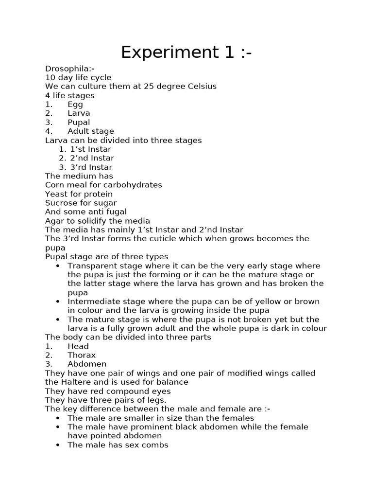 Experiment 1 of Experimental Biology | PDF | Pupa | Plants